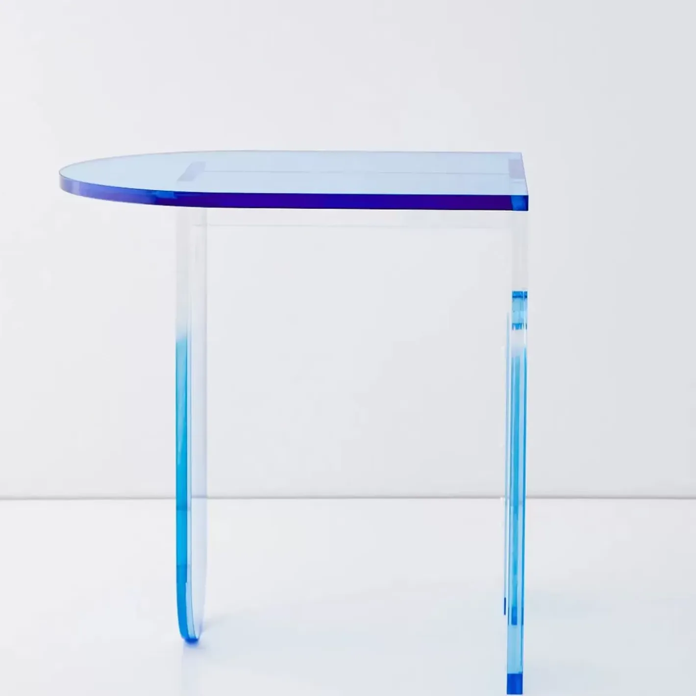 Clearance Arched Acrylic Side Table Blue Furniture
