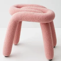 Discount Berber Stool Boucle Pink Furniture