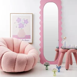 Discount Berber Stool Boucle Pink Furniture