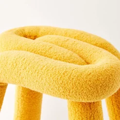 Online Berber Stool Boucle Yellow Furniture