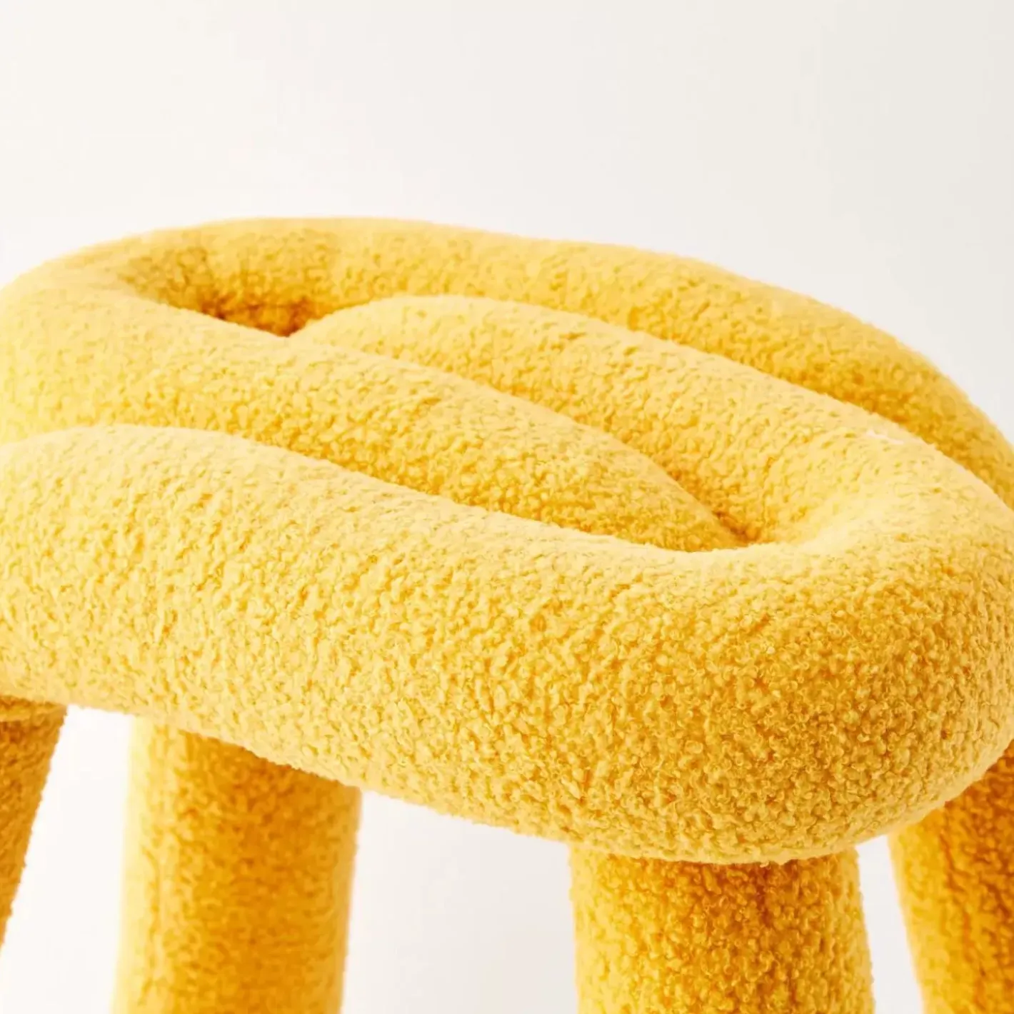 Online Berber Stool Boucle Yellow Furniture