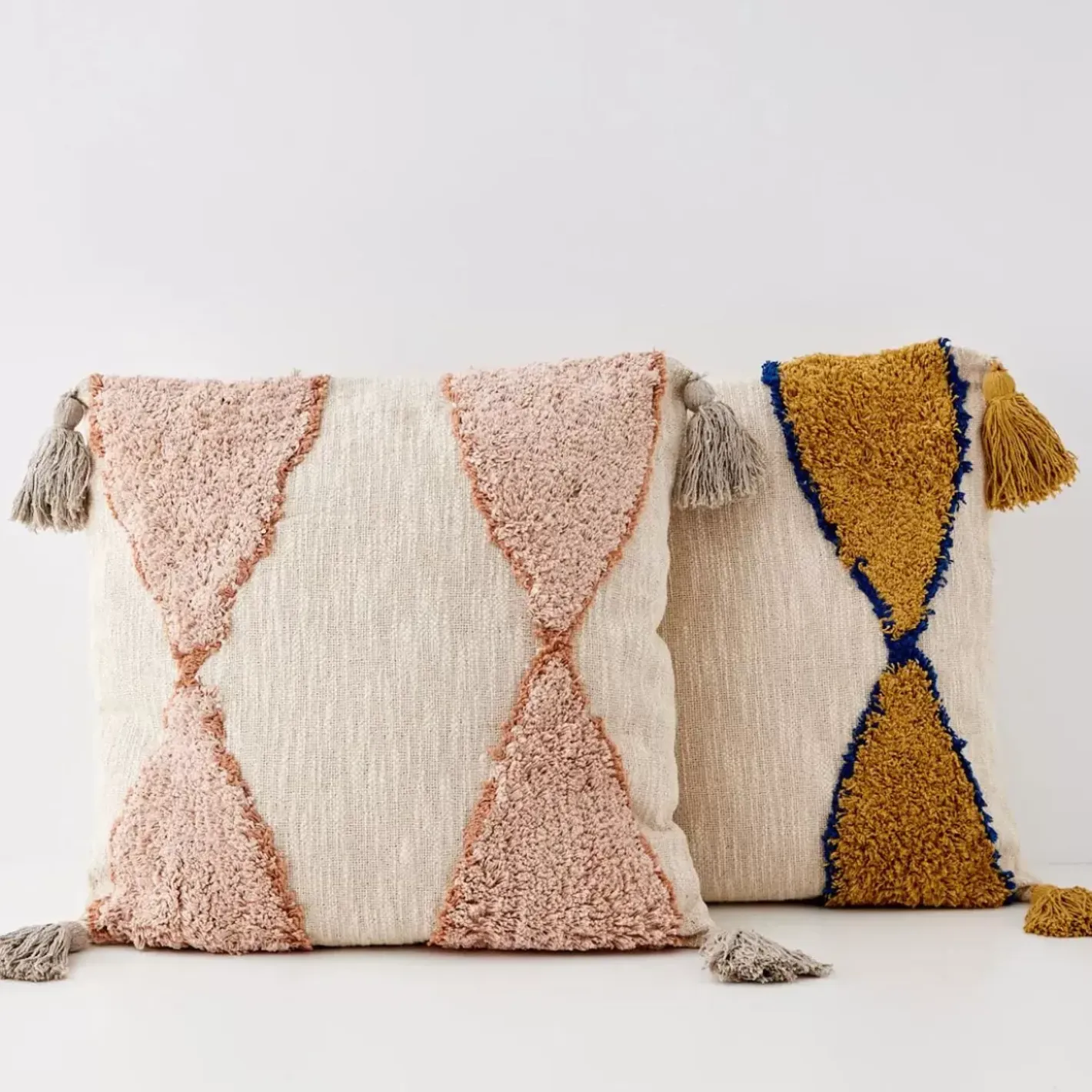 Outlet Boho Cotton Cushion With Insert Nude/Beige Cushions & Throws
