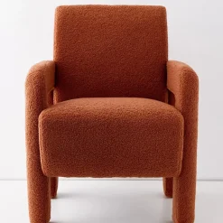 Sale Boucle Accent Chair Terracotta Furniture