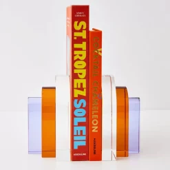 Online Bow Crystal Bookends Amber Purple Decorative Objects & Trays