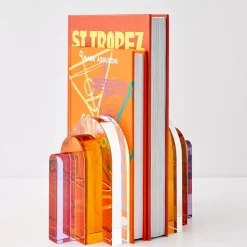 Online Bow Crystal Bookends Amber Purple Decorative Objects & Trays