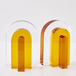 Online Bow Crystal Bookends Amber Purple Decorative Objects & Trays