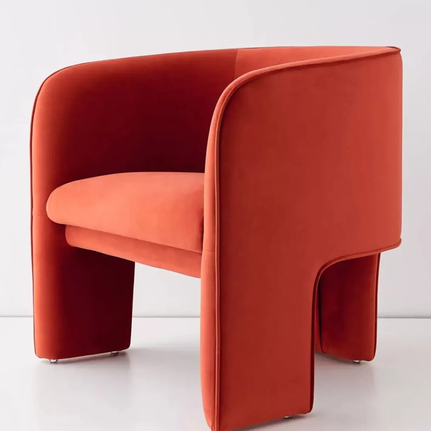 Clearance Bower Velvet Accent Chair Red Furniture