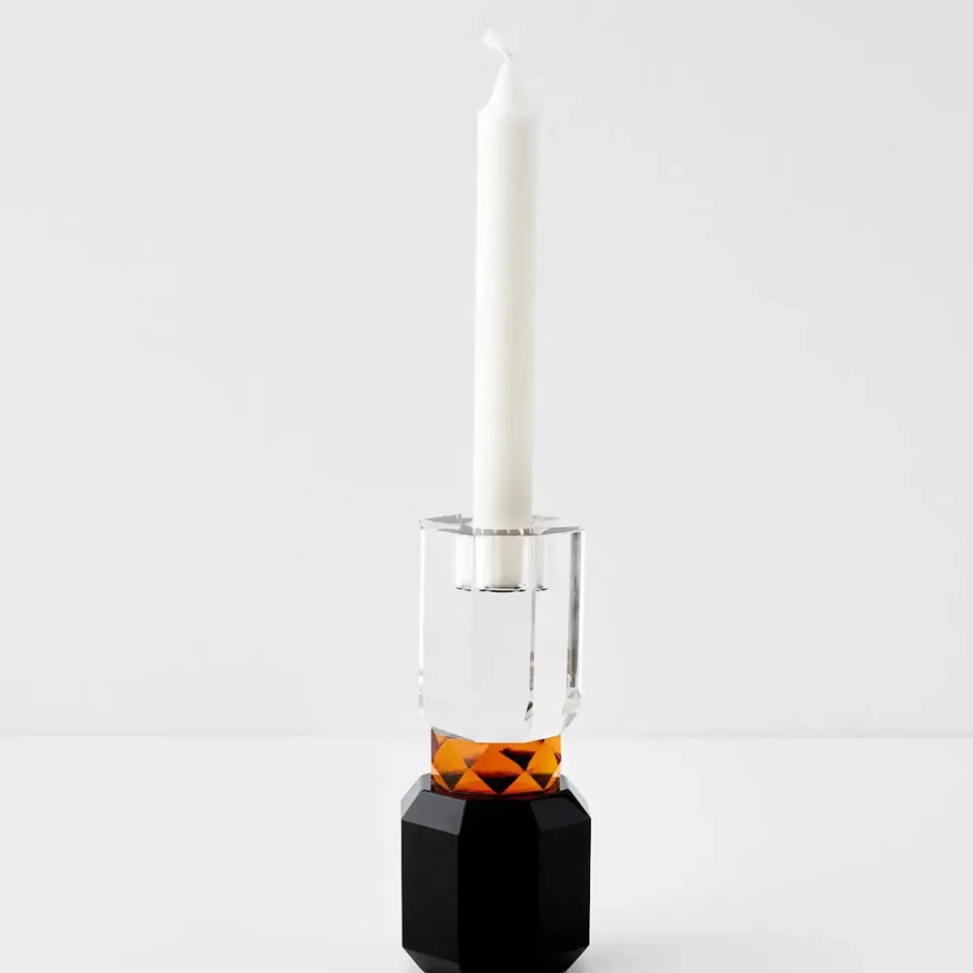 Sale Brilliant Crystal Taper Candle Holder Clear Black Candle Holders