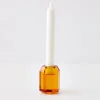 Briolette Crystal Taper Candle Holder Amber Candle Holders