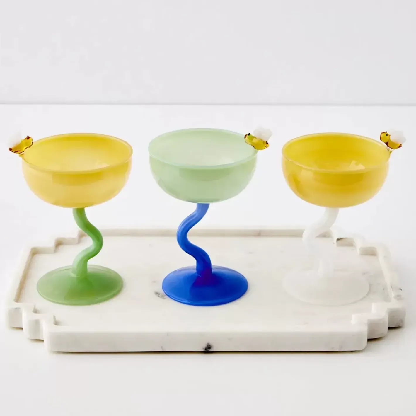 Bumble Cocktail Glass Yellow/Green Cocktail Glasses