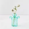 Outlet Cactus Medium Coloured Glass Vase Teal Vases