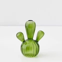 Sale Cactus Small Coloured Glass Vase Green Vases