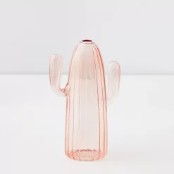Online Cactus Tall Coloured Glass Vase Pink Vases