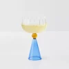 Outlet Champagne Cocktail Glass Clear/Navy Wine Glasses