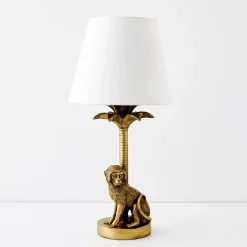 Clearance Charlie Chimp Resin Table Lamp Gold Lighting