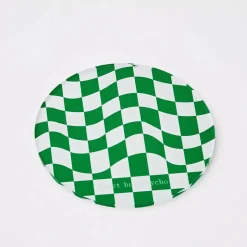 Clearance Check Acrylic Coaster Green Tableware