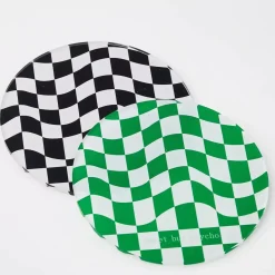 Clearance Check Acrylic Coaster Green Tableware