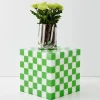 Clearance Checkerboard Acrylic Side Table Green Furniture