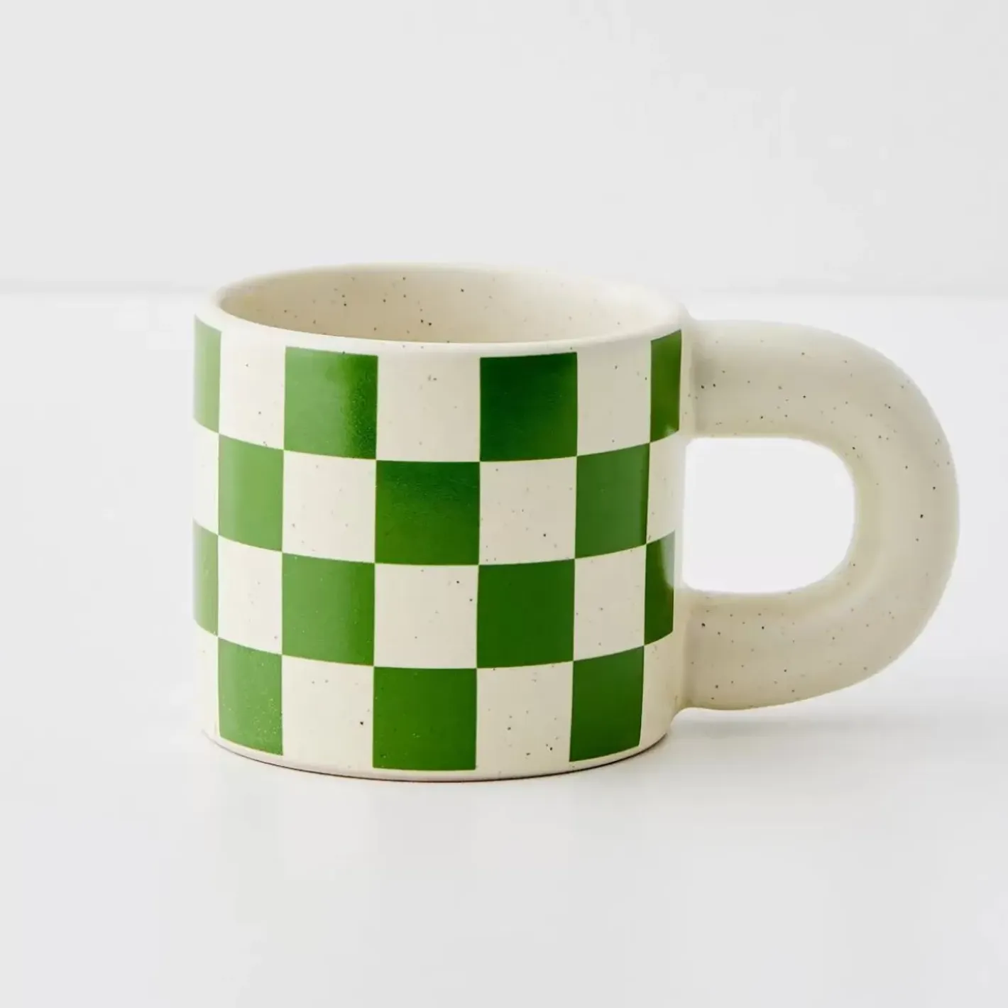 Sale Checkerboard Ceramic Mug Green Mugs & Teacups