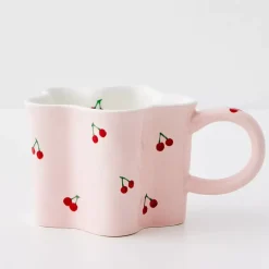 New Cherry Ceramic Mug Pink Mugs & Teacups