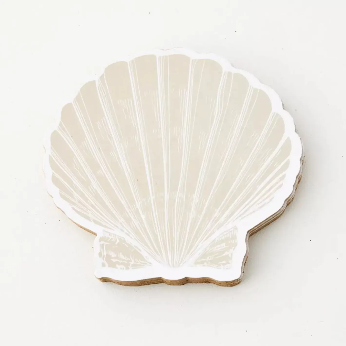 Hot Clam Shell Coaster Set Of 4 Natural Tableware