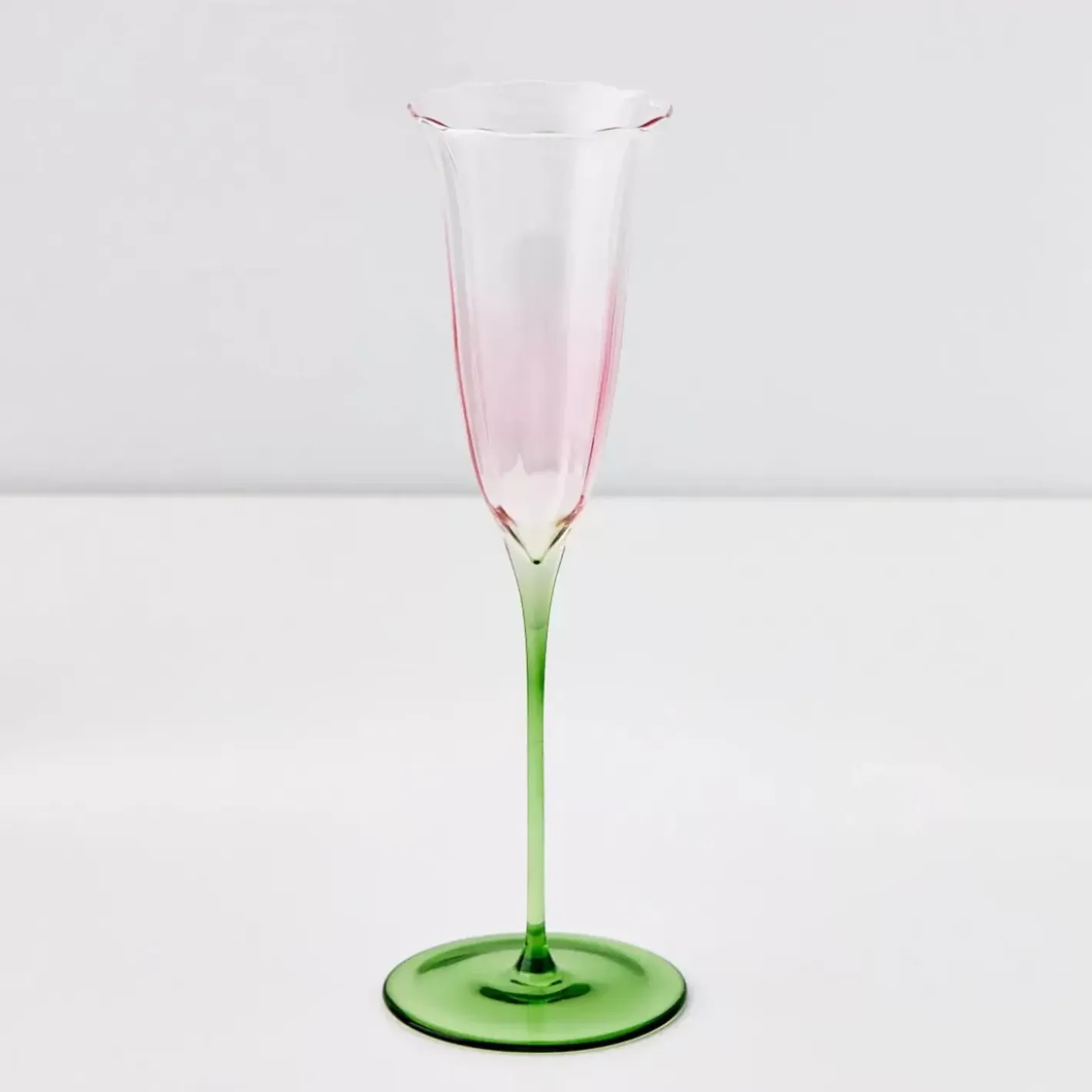 Online Coloured Bloom Champagne Glass Pink Wine Glasses