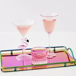 Hot Crystal Cut Glass Tumbler Pink Drinkware