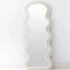 Hot Curvy Wavy Velvet Full Length Mirror Off White Mirrors