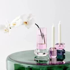 Outlet Cushion Crystal Cut Coloured Vase Pink Vases