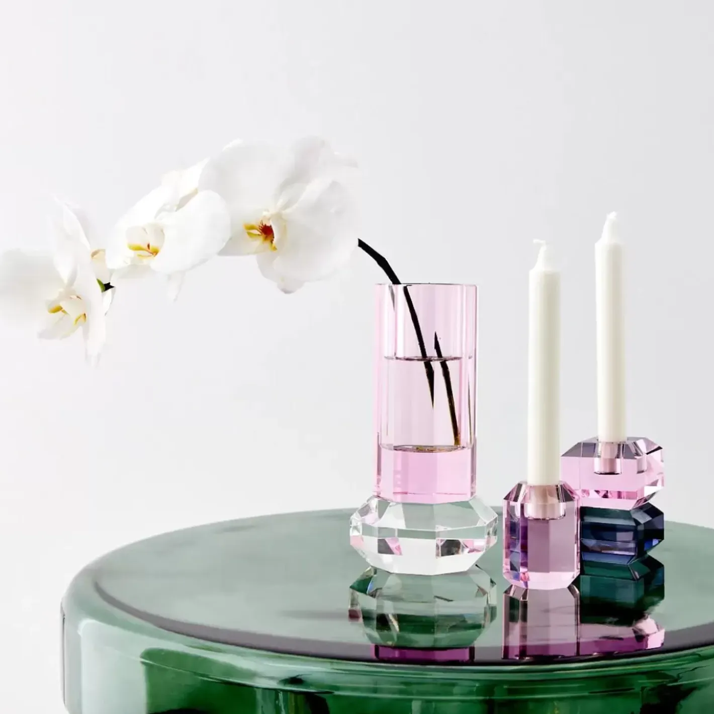 Outlet Cushion Crystal Cut Coloured Vase Pink Vases