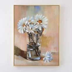 Daisy Garden Framed Canvas Oil Painting Wall Art
