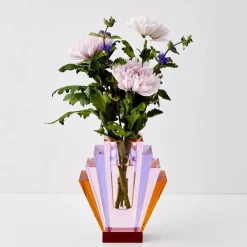 Best Diamond Deco Crystal Coloured Vase Pink Purple Vases