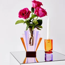 Best Diamond Deco Crystal Coloured Vase Pink Purple Vases