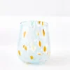 Clearance Dotted Glass Tumbler Blue/Orange Drinkware