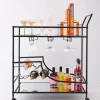 Outlet Double Decker Bar Cart Black Bar Tools & Accessories