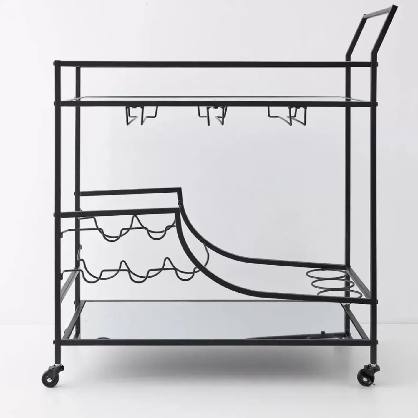 Outlet Double Decker Bar Cart Black Bar Tools & Accessories