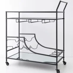 Outlet Double Decker Bar Cart Black Bar Tools & Accessories