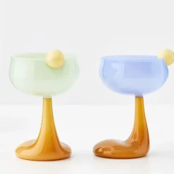 Droplet Cocktail Glass Blue Cocktail Glasses