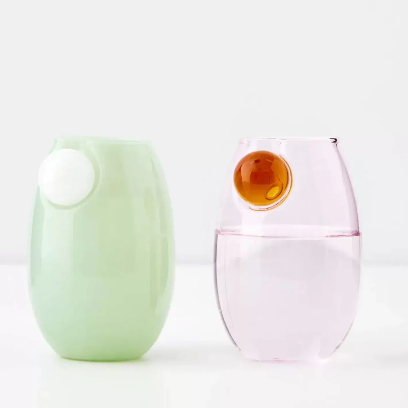 New Droplet Glass Tumbler Set Green Drinkware