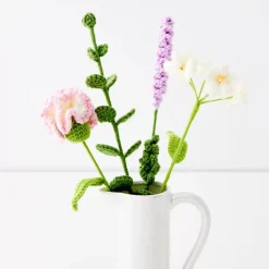 New Eucalyptus Hand Knitted Crochet Flower Green Vases