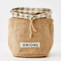 Outlet Farmstead Cotton/Jute Onion Bag Pantry & Fridge Storage
