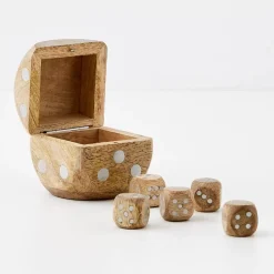 New Feeling Lucky Wooden Dice Box Set Decorative Objects & Trays