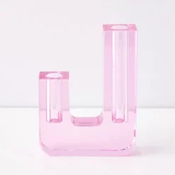 Infinity Crystal Cut Coloured Vase Pink Vases