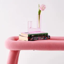 Infinity Crystal Cut Coloured Vase Pink Vases