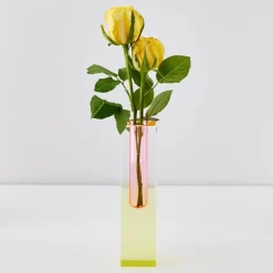 Outlet Kaleidoscope Ombre Acrylic Vase Yellow/Pink Vases