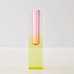 Outlet Kaleidoscope Ombre Acrylic Vase Yellow/Pink Vases