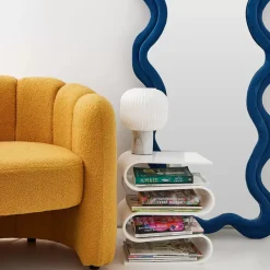 Sale Kinked Wavy Velvet Full Length Mirror Blue Mirrors