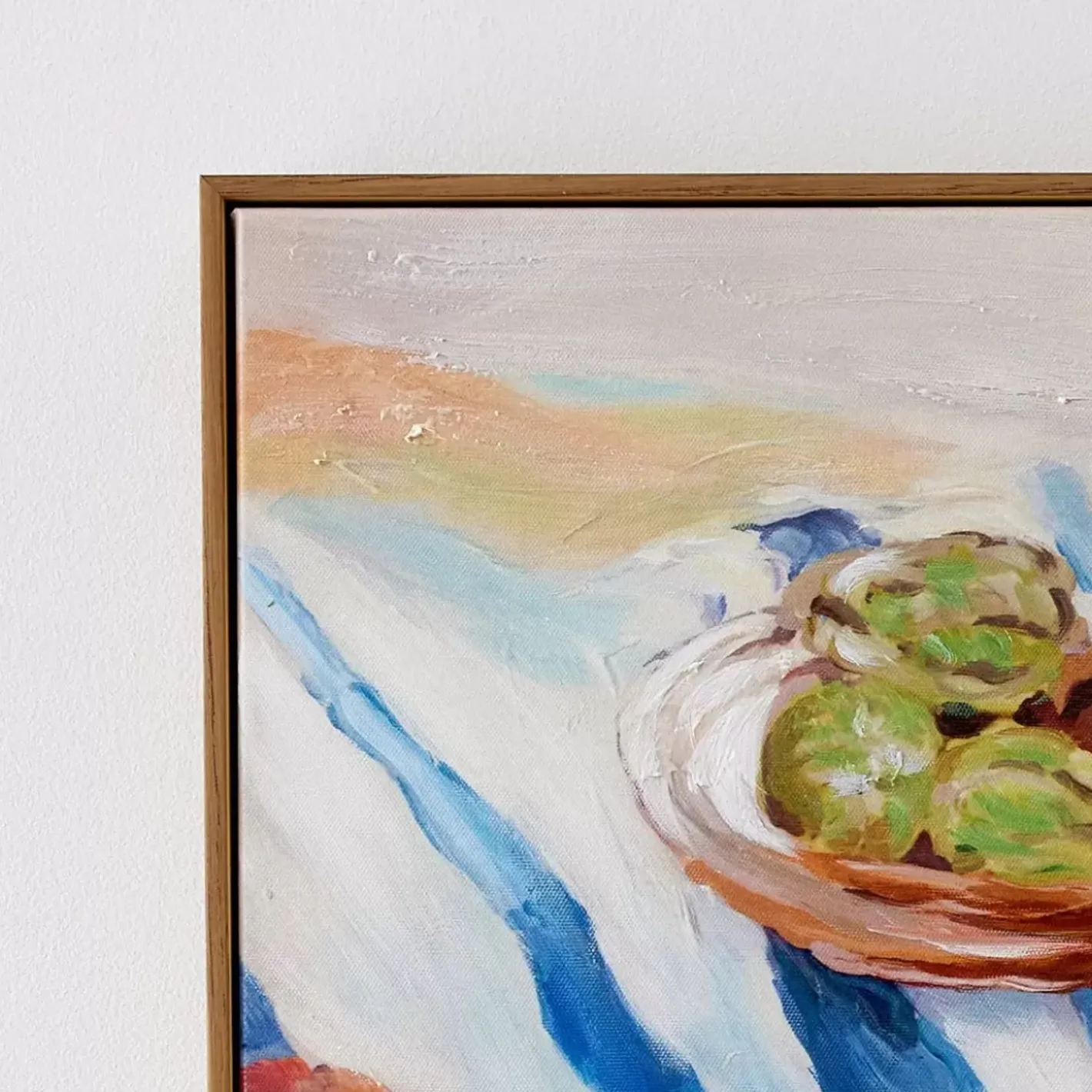 Clearance Lemon Picnic Framed Canvas Oil Painting Wall Art