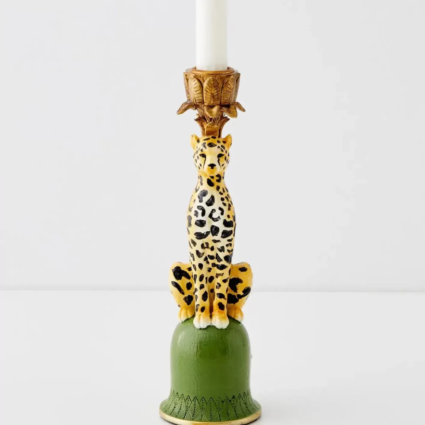 Sale Leon Leopard Resin Candle Holder Candle Holders