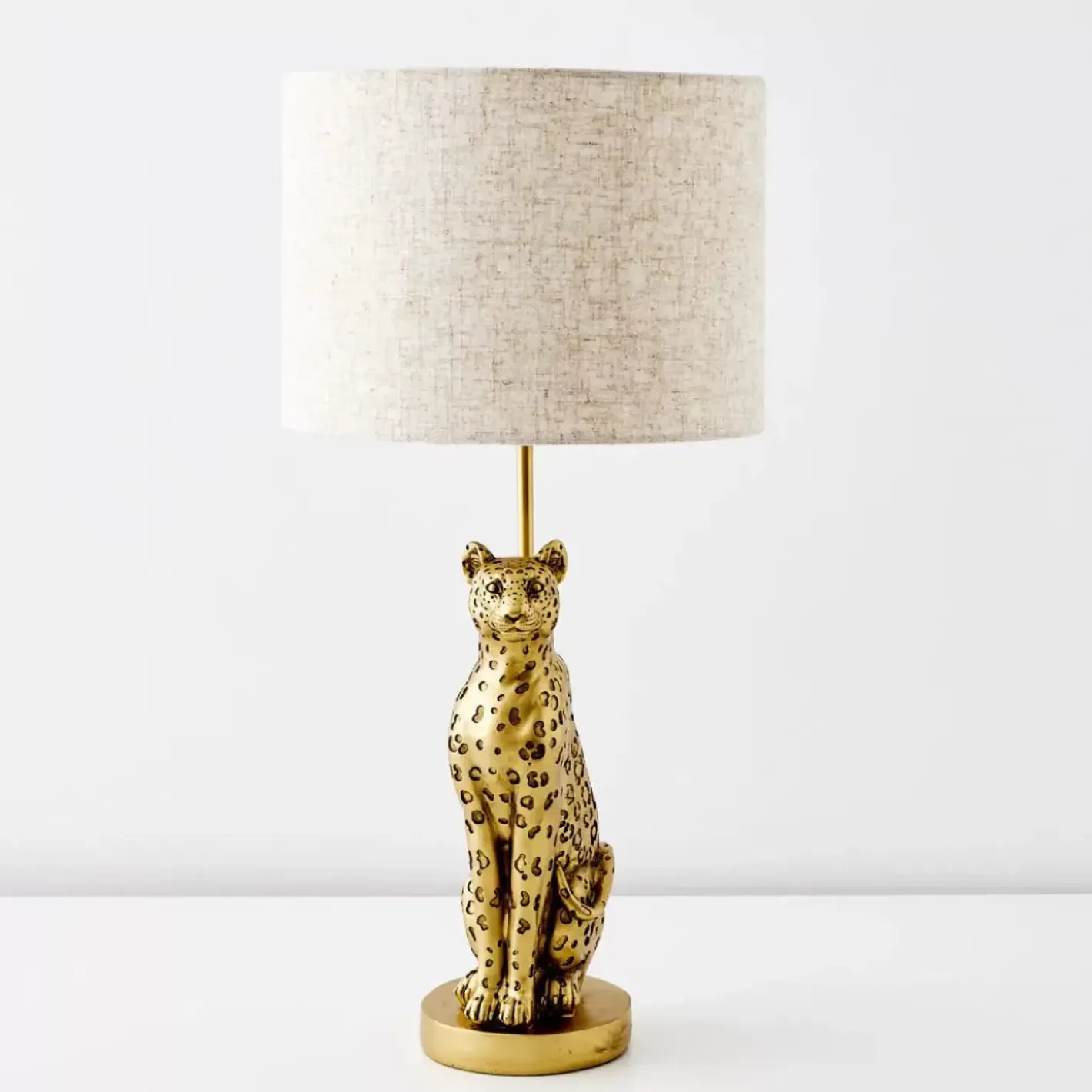 Clearance Leon Leopard Resin Table Lamp Gold Lighting